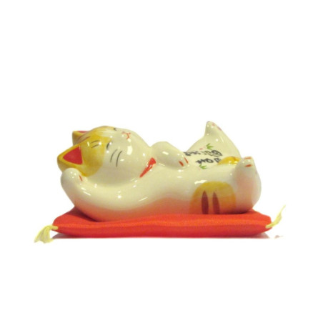 Maneki neko SATISFACTiON TiGRé en porcelaine japonaise