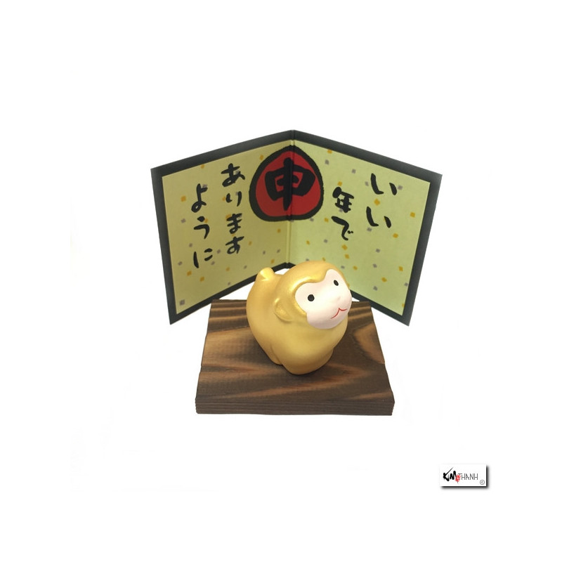 Singe 2016 doré en argile h5cm