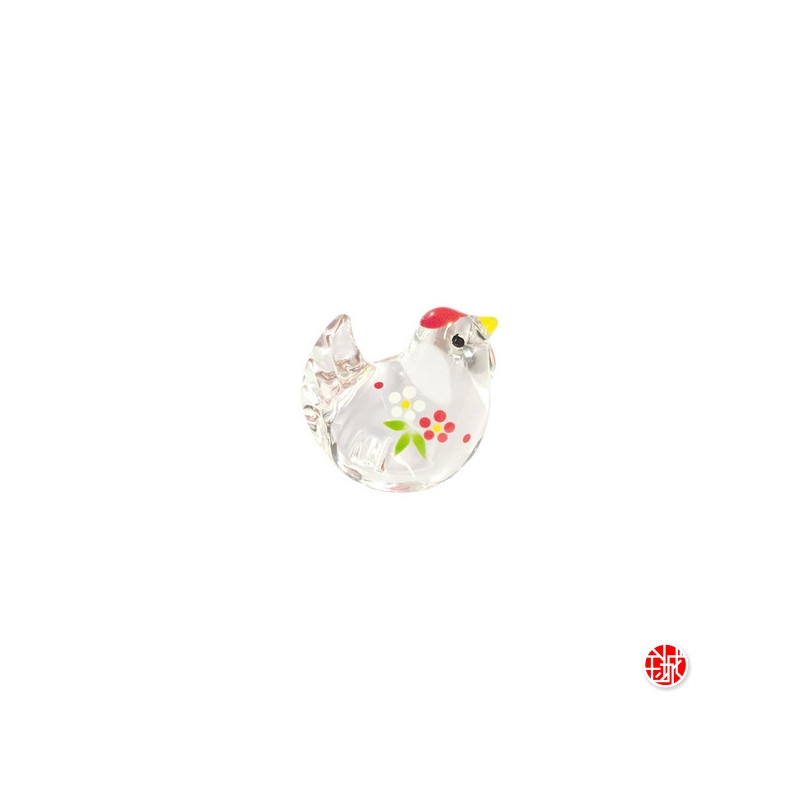 Coq 2017 mini en cristal de verre h2.5cm