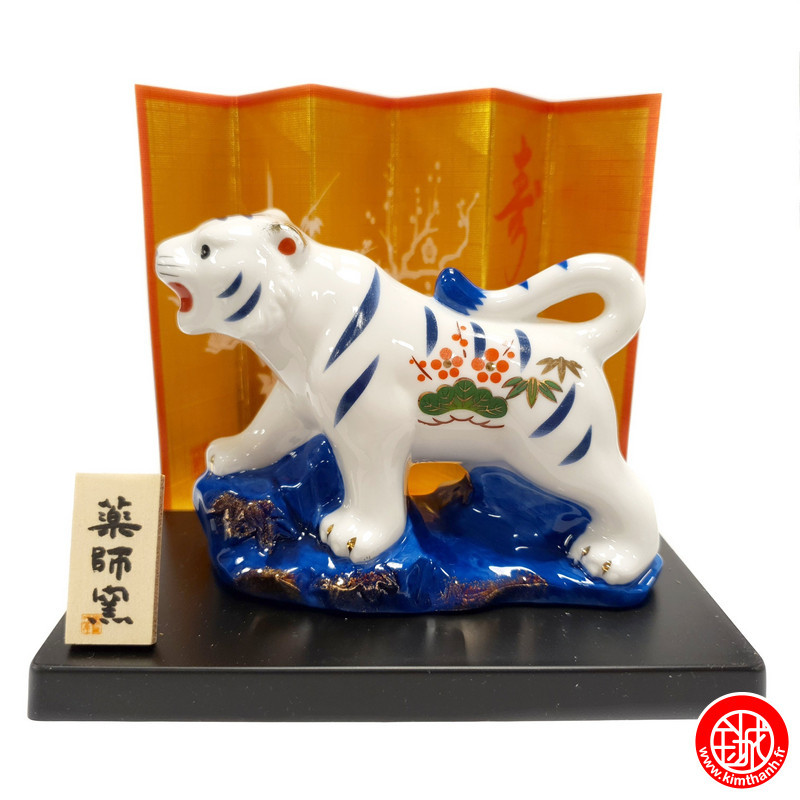 Zodiaque 2022 TiGRE gosu bleu en porcelaine (L11cm)