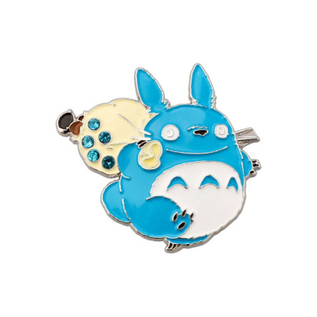 Broche Totoro bleu avec un baluchon blanc - Mon voisin Totoro© (h4.3cm)