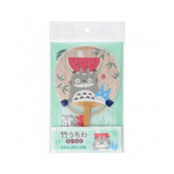 Eventail à message TOTORO Gris et Bleu 18cm