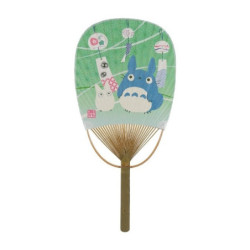 Eventail japonais rigide UChiWA en bambou et papier TOTORO FUURiN h38*18cm