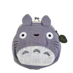 Grand porte-monnaie TOTORO en tissus gris L14cm - Mon voisin Totoro© (h15cm)