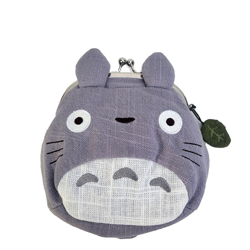 Grand porte-monnaie TOTORO en tissus gris L14cm - Mon voisin Totoro© (h15cm)