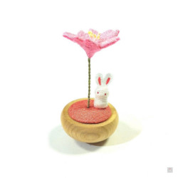 Culbuto yurayura en bois et chirimen LAPiN SAKURA (h7cm)