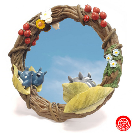 Miroir Totoro et guirlande de fleurs - Mon voisin Totoro© (h19cm)