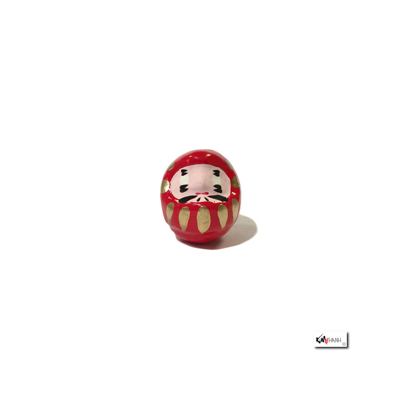 Daruma en papier mâché mini rouge (h4.5cm)