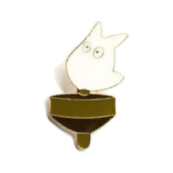 Pin's TOTORO Blanc sur une Toupie - Mon voisin Totoro© (L2*h3.5cm)