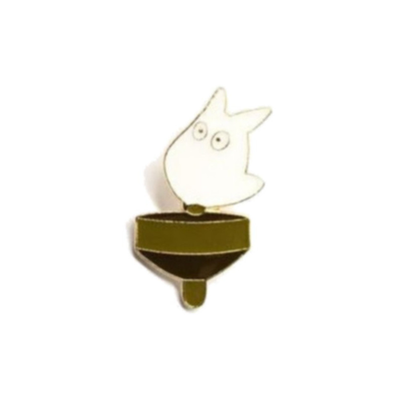 Pin's TOTORO Blanc sur une Toupie - Mon voisin Totoro© (L2*h3.5cm)