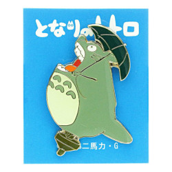Pin's Totoro criant sur une toupie avec un parapluie - Mon voisin Totoro© (L2.8*h3.6cm)