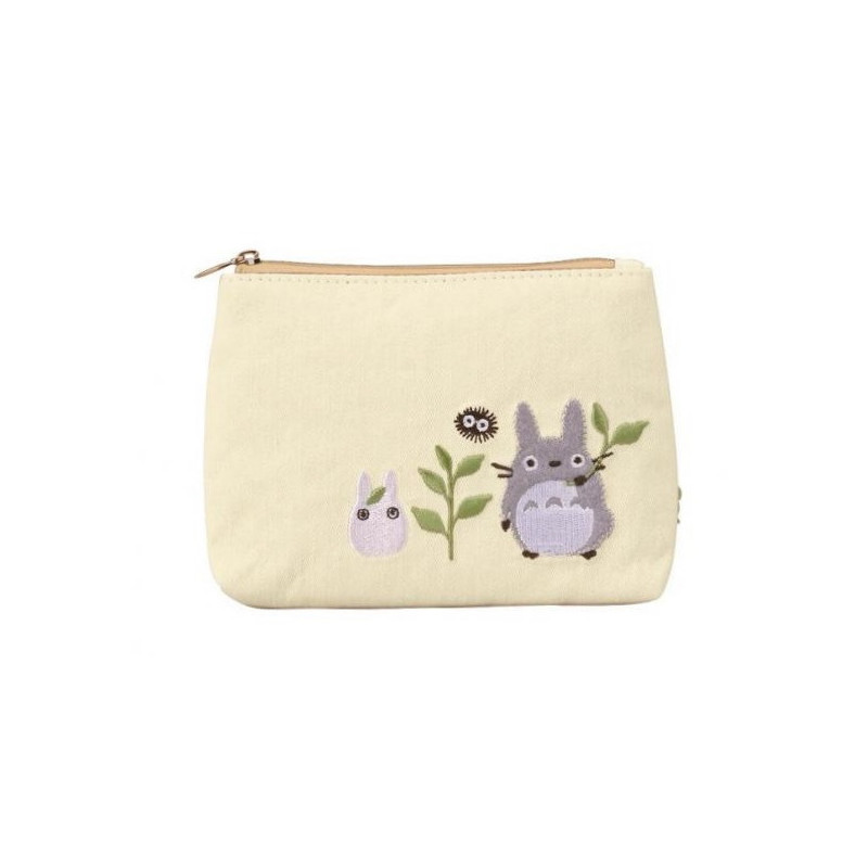 Pochette brodé Totoro gris et blanc avec noiraude - Mon voisin Totoro© (L17hh13cm)
