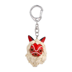 Porte-clés masque de San avec Kodama - Princesse Mononoké© (L4cm)