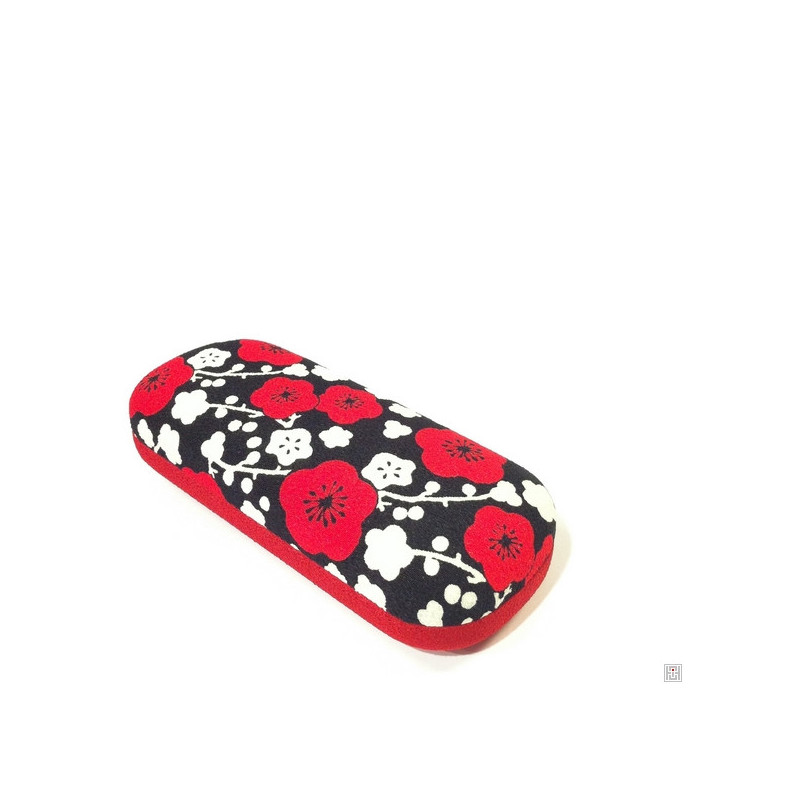 Etui à lunettes rigide en CHiRiMEN noir FLEURS de PRUNiER