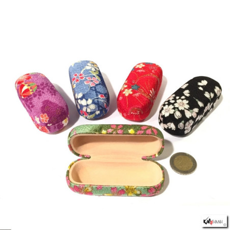 Etui à rouge à lèvres rigide en chirimen (L8.5cm)