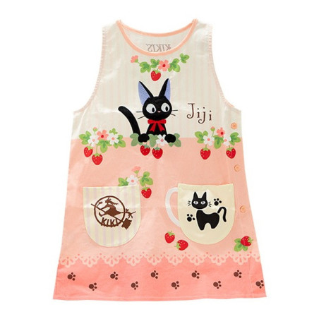 Tablier Jiji Fraises brodé 84*61cm - Kiki la petite sorcière©