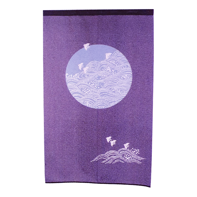Rideau de porte japonais, Noren MOiNEAUX sur les VAGUES L85xh150cm 100% polyester
