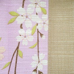 Rideau de porte japonais, Noren LAPiNS et FLEURS de CERiSiER L85xh150cm 100% polyester