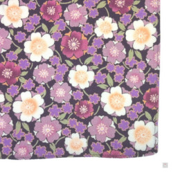 Furoshiki FLEURS de CERiSiER violet en chirimen (100x100cm)