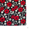 Furoshiki noir FLEURS de PRUNiER rouge en chirimen (100x100cm)
