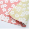 Furoshiki SAKURA rose / vert anis 100% coton (104x104cm)