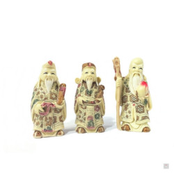 3 bonheurs en ivoirine (h11cm)
