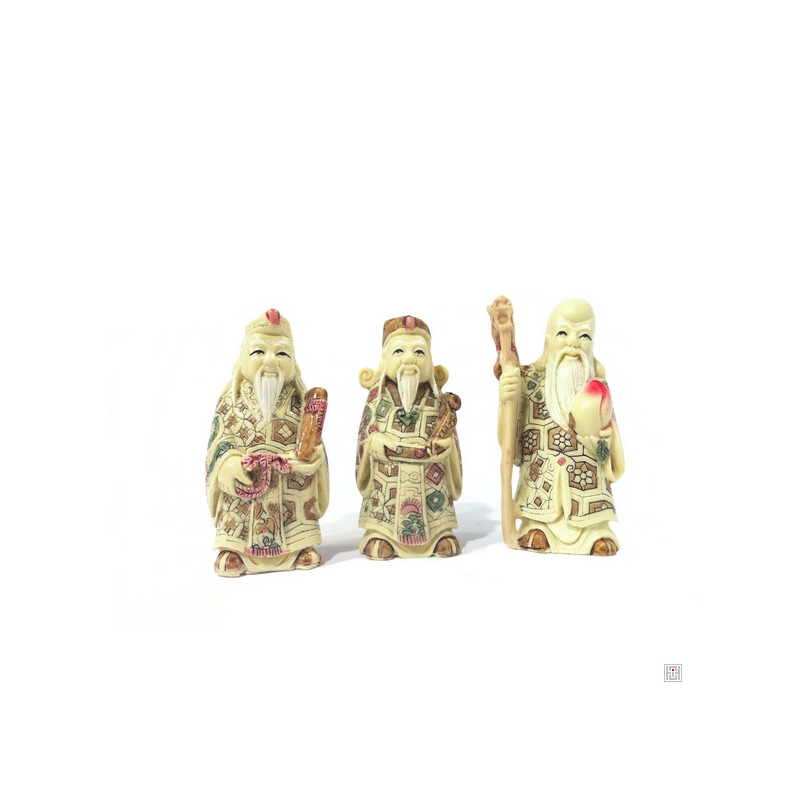 3 bonheurs en ivoirine (h11cm)