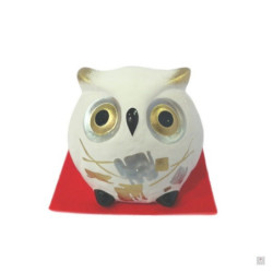 Grelot chouette FUKURU blanc (h5cm)