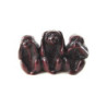 3 singes en résine marron (h5cm)