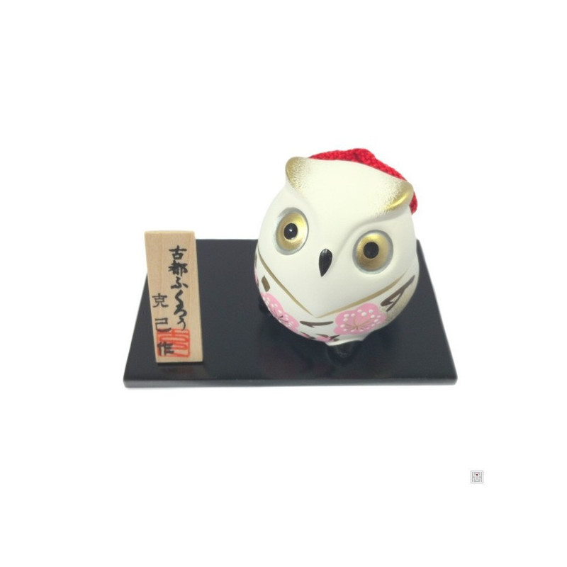 Grelot chouette FUKURU blanc (h6cm)