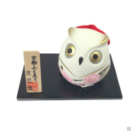 Grelot chouette FUKURU blanc (h6cm)