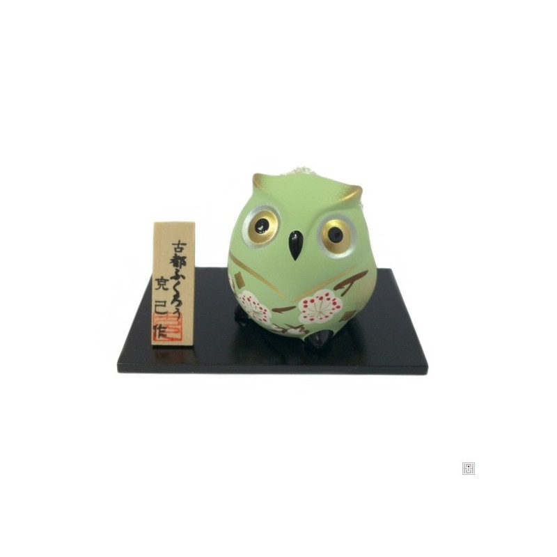Grelot chouette FUKURU vert (h6cm)