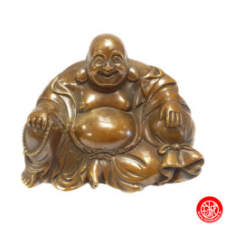 Bouddha de la prospérité Hotei assis en bronze L11.5cm
