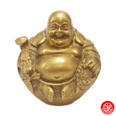 Bouddha de la prospérité Hotei assis en cuivre (h5.5cm)