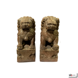 Chiens de Foo en pierre (Protection) h19cm
