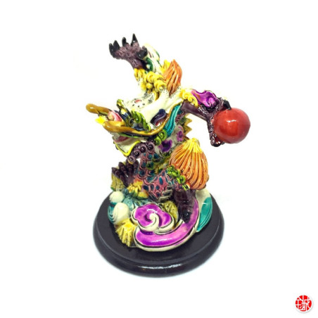 Dragon impérial en résine peint à la main (h10cm)