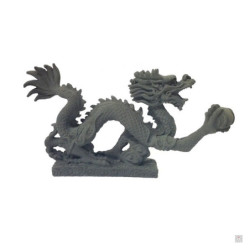 Dragon sur socle nuage en résine noir (h12cm)