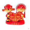 Jeunes mariés chinois DOUBLE BONhEUR en résine (h20cm)