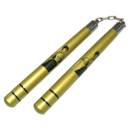 Nunchaku bois doré BRUCE LEE 30cm
