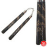 Nunchaku en bois noir grâvé DRAGON 30cm