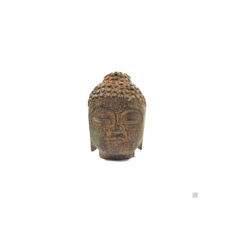 Tête de BOUDDHA en pierre taillée (h12.5cm)