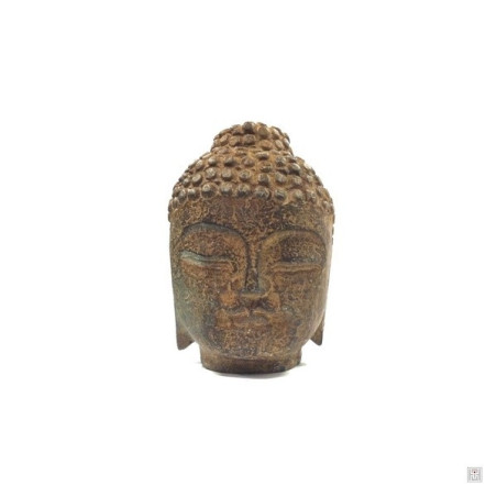Tête de BOUDDHA en pierre taillée (h12.5cm)