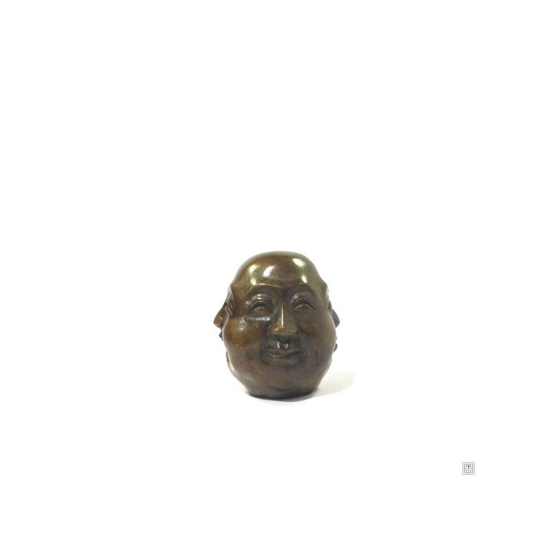 Tête de bouddha HOTEi 4 humeurs en bronze (h5cm)