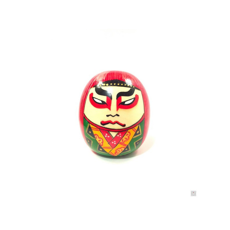Kokeshi KABUKi DARUMA rouge (h9.5cm)