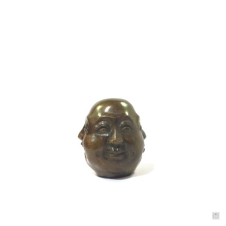 Tête de bouddha HOTEi 4 humeurs en bronze (h6cm)