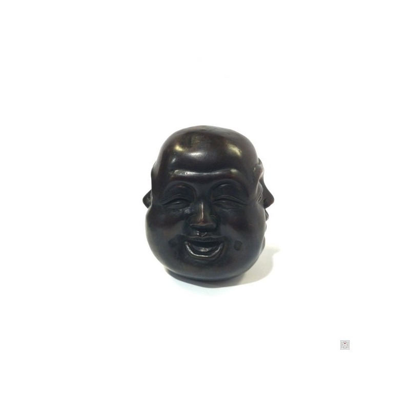 Tête de bouddha HOTEi 4 humeurs en bronze (h8.5cm)