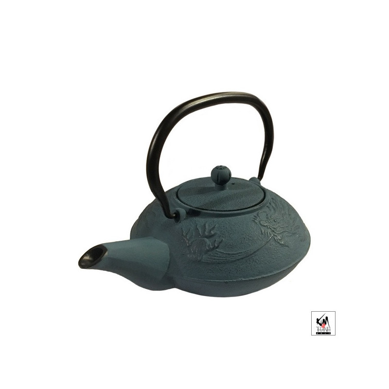 Théière en fonte chinoise DRAGON 0.80L bleu