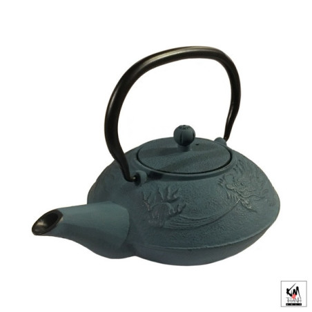 Théière en fonte chinoise DRAGON 0.80L bleu