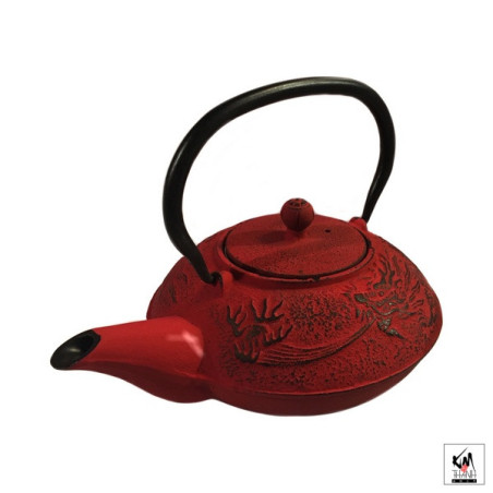 Théière en fonte chinoise DRAGON 0.80L rouge