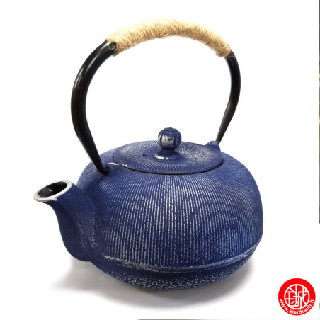 Théière en fonte chinoise MiZO 0.65L bleu et argent